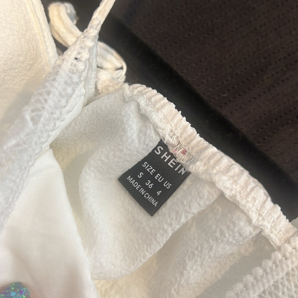 Shein White almost cream Embroidered Dress - Picture 9 of 9